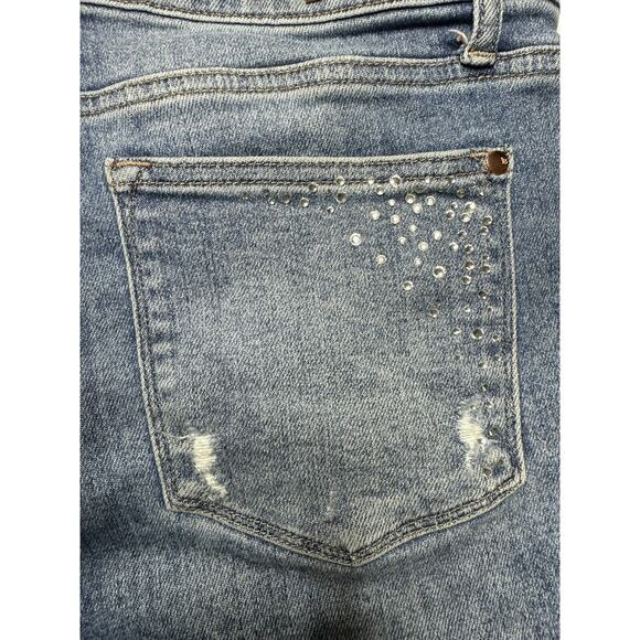 Judy Blue Women's Slim Fit Rhinestone Distressed Jeans - Size 15 (32x27.5) - Picture 4 of 9